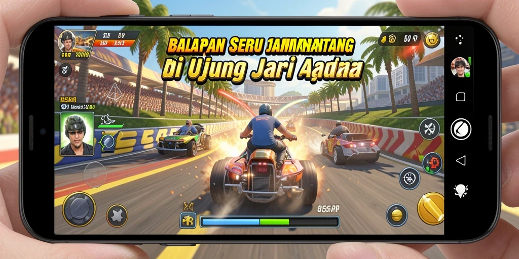 Tampilan menarik dari gameplay Racing dalam 55RP.