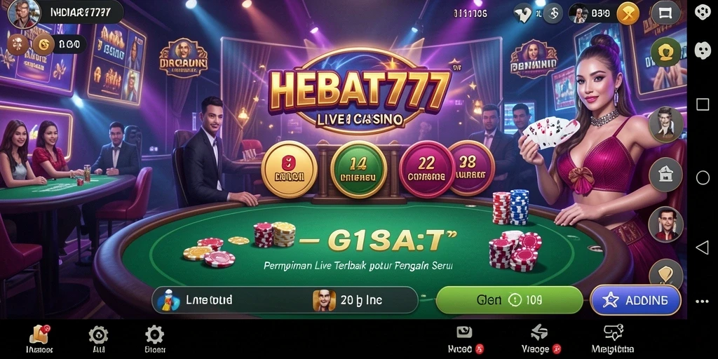 Tampilan gameplay HEBAT777 yang menarik dan interaktif dengan dealer langsung.