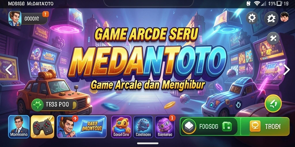 Tangkapan layar gameplay MEDANTOTO yang menampilkan keseruan permainan arcade.