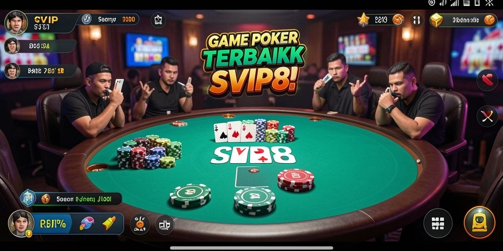 Tampilan screenshot utama SVIP8 menampilkan gameplay Poker yang seru.